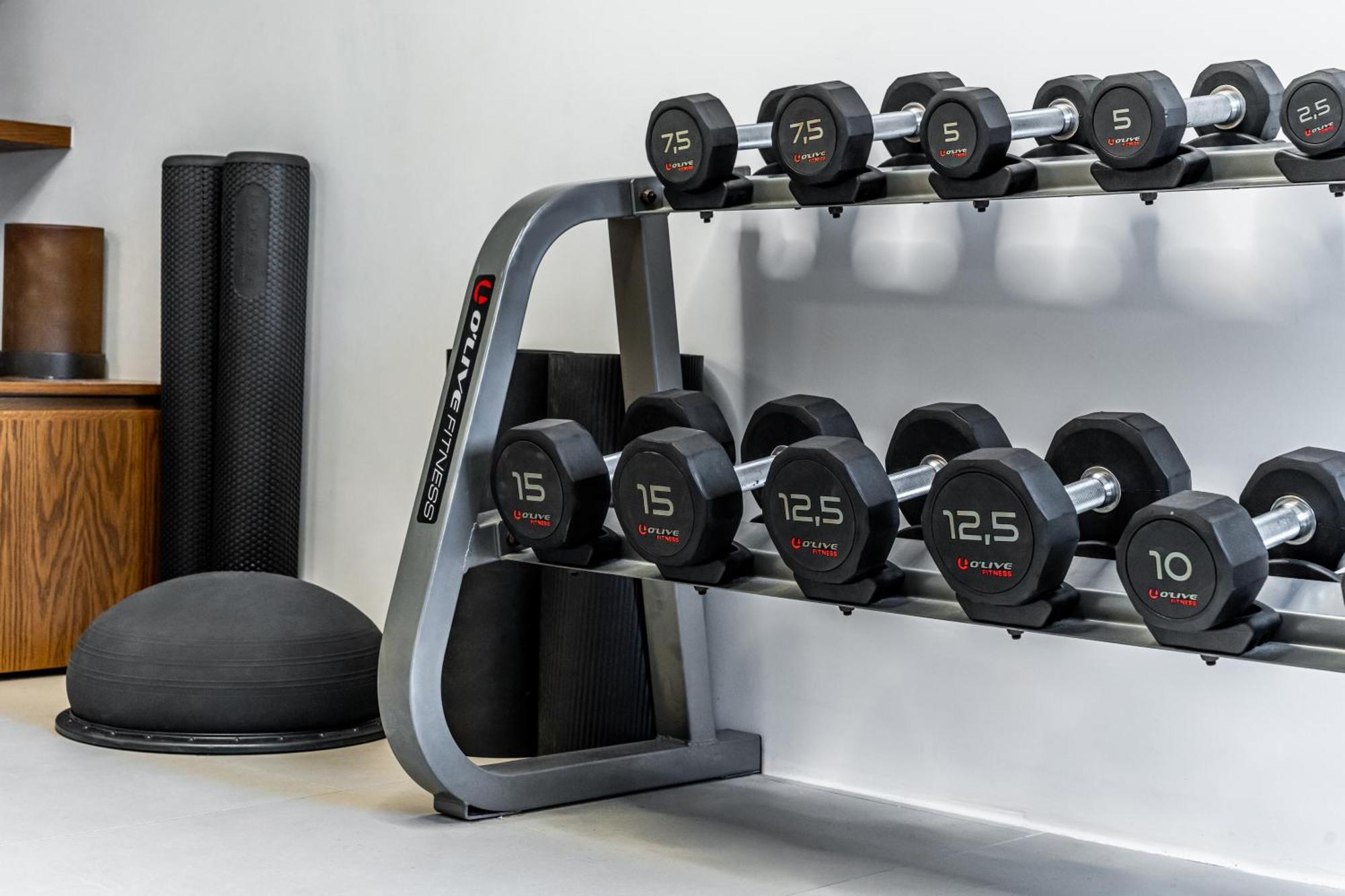 Orama Hotel & Spa Fira  Exterior foto Dumbbells on a rack